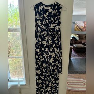 Eliza J Navy and Cream Floral Dress